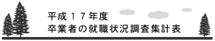 平成17年度卒業者の就職状況調査集計表