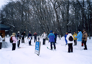 野幌森林公園での歩くスキーツーリング