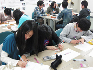 思いを込めた返事を色紙に