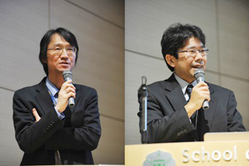 (左)居城教授 (右)前仲教授