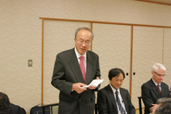 懇親会での山口総長の挨拶