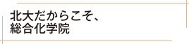 北大だからこそ、総合化学院