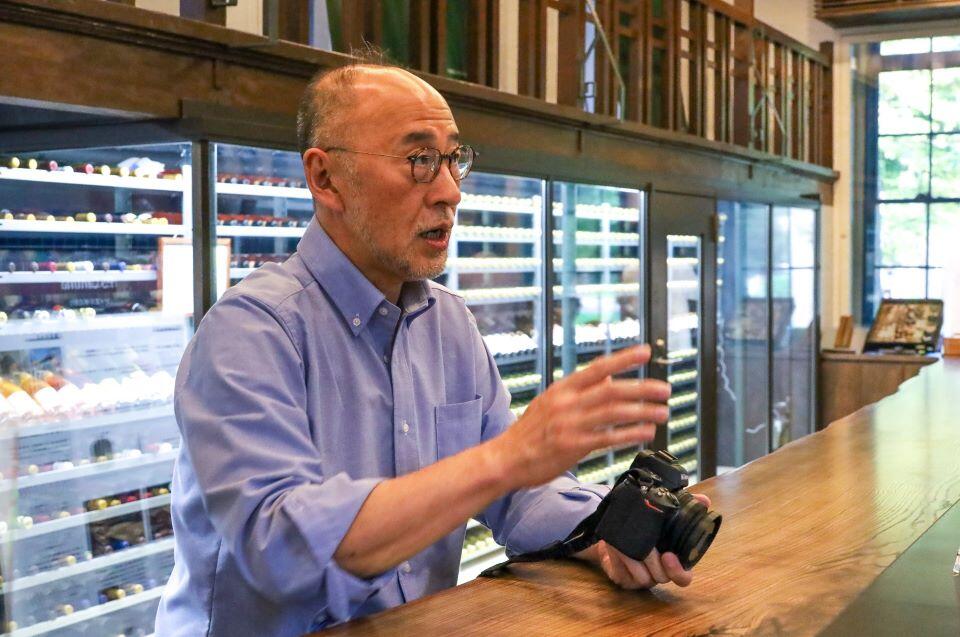 ワイン教育研究センター実現に尽力した西邑副学長（撮影：長尾 美歩 2023年9月27日撮影）